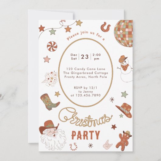 Howdy Partner Western kerstfeest Kaart (Voorkant)