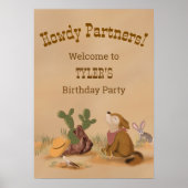 Howdy Partners Wild West Welcome Sign Poster (Voorkant)