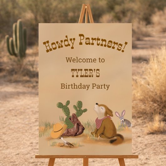 Howdy Partners Wild West Welkom Bord Poster