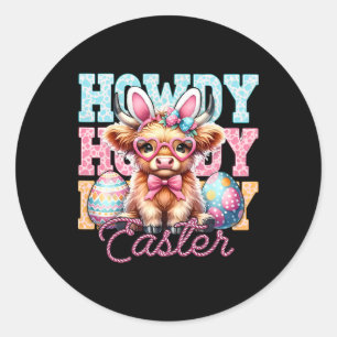 Howdy Pasen Bunny Ears Happy Easter Day Ronde Sticker