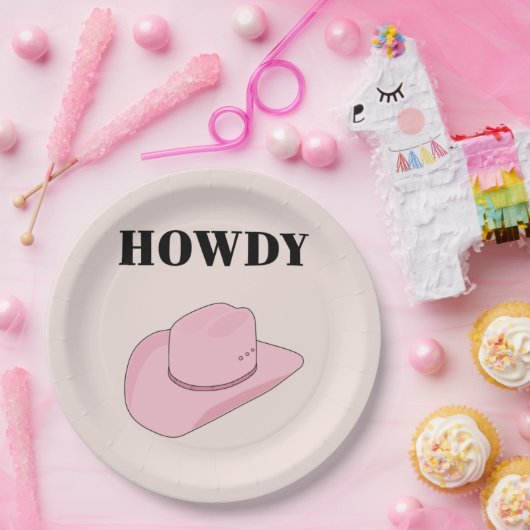 Howdy Pink Cowboy Pet Papieren Bordje (Feest)