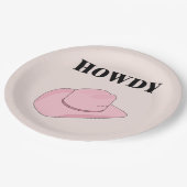 Howdy Pink Cowboy Pet Papieren Bordje (Gekanteld)