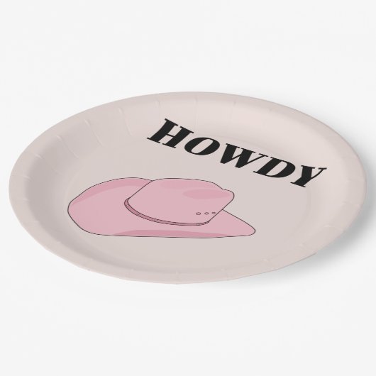 Howdy Pink Cowboy Pet Papieren Bordje (Gekanteld)