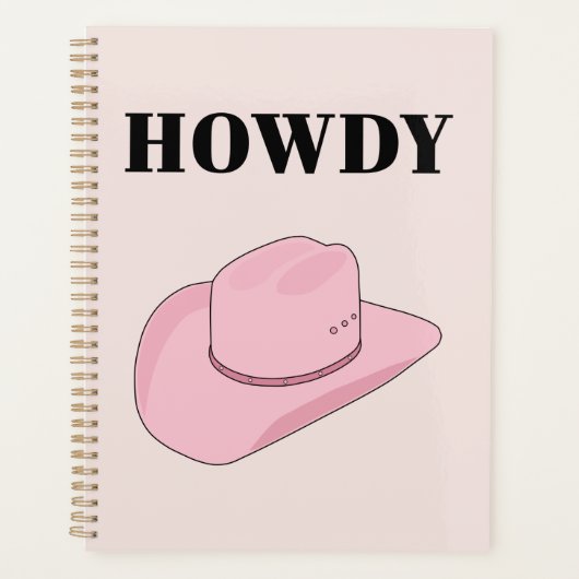 Howdy Pink Cowboy Pet Planner (Voorkant)