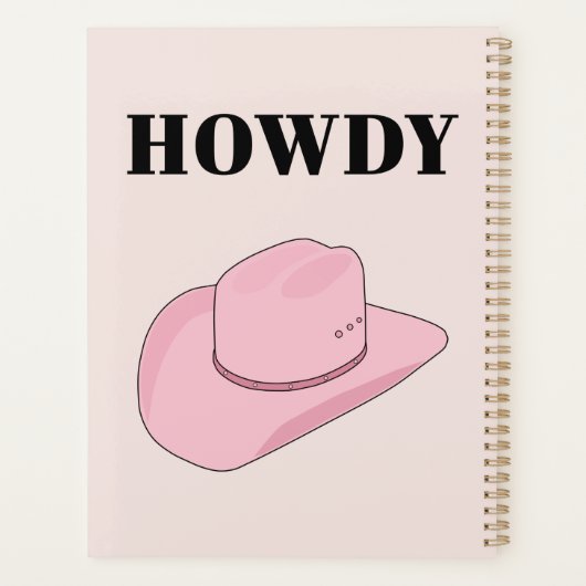 Howdy Pink Cowboy Pet Planner (Achterkant)