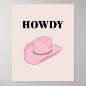 Howdy Pink Cowboy Pet Poster (Voorkant)