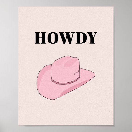 Howdy Pink Cowboy Pet Poster (Voorkant)