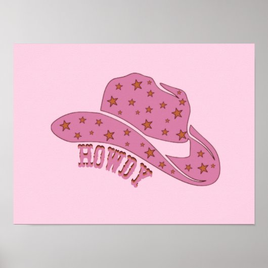 Howdy Pink Cowgirl Pet Poster (Voorkant)