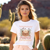 Howdy Pompoen Halloween Retro Western Roze Schatti T-shirt