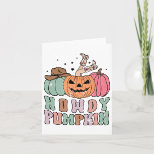 Howdy Pompoen Western Herfst Rodeo Halloween Kaart