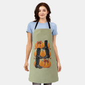 Howdy Pompoen Westerne Herfst Coquette Bow Cowgirl Schort (Gedragen)