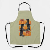 Howdy Pompoen Westerne Herfst Coquette Bow Cowgirl Schort (Voorkant)