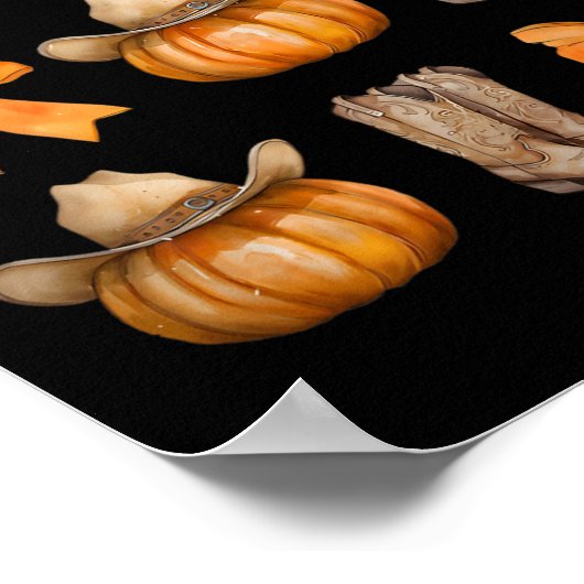 Howdy Pompoen Westerne Herfst Coquette Bow Thanksg Poster (Hoek)