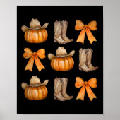 Howdy Pompoen Westerne Herfst Coquette Bow Thanksg Poster (Voorkant)