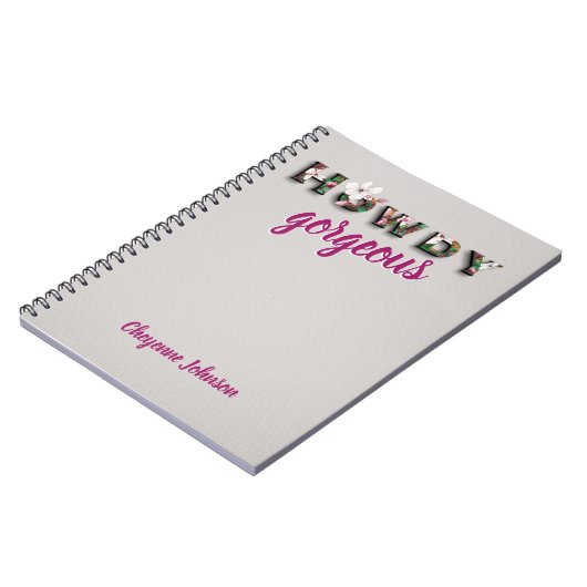 Howdy prachtige natuurlijke linnen chique bloem notitieboek (Linkerzijde)