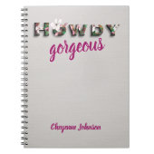 Howdy prachtige natuurlijke linnen chique bloem notitieboek (Voorkant)