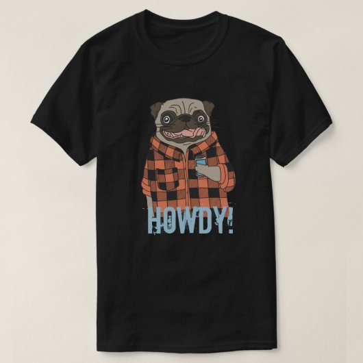 Howdy Pug T-Shirt (Design voorkant)