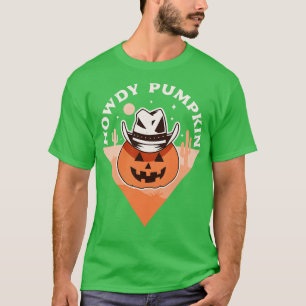 Howdy Pumpkin Cowboy Rodeo Western Land Herfst Ha T-shirt