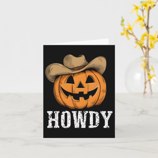  Howdy Pumpkin Cowboy Western Kaart (Gele Bloem)