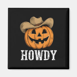  Howdy Pumpkin Cowboy Western Magneet