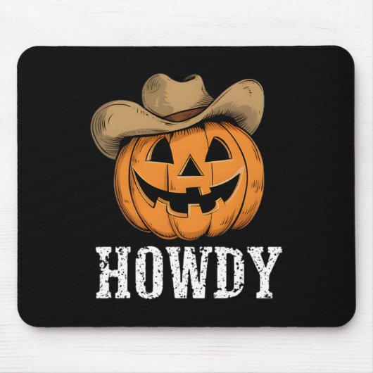 Howdy Pumpkin Cowboy Western Muismat (Voorkant)