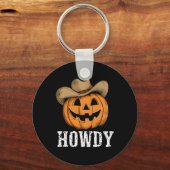 Howdy Pumpkin Cowboy Western Sleutelhanger (Voorkant)