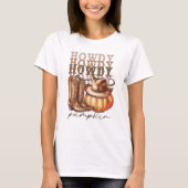 Howdy Pumpkin Cowgirl Western T-shirt (Voorkant)