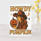 Howdy Pumpkin’ Folded Wenskaart Kaart (Gele Bloem)