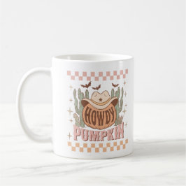 Howdy Pumpkin Halloween Retro Western Cowgirl Koffiemok