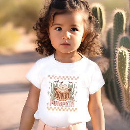 Howdy Pumpkin Halloween Retro Western Roze Kinder Shirts
