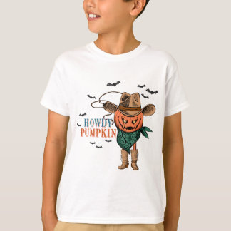 howdy pumpkin retro design t-shirt