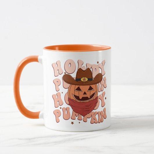 Howdy Pumpkin Retro Halloween Mok (Links)
