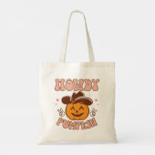 Howdy Pumpkin Western Retro Halloween Tote Bag (Achterkant)