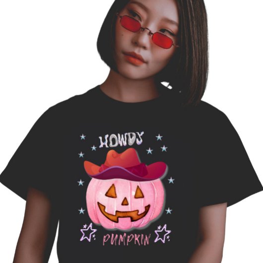 Howdy Pumpkin Y2K Design T-shirt