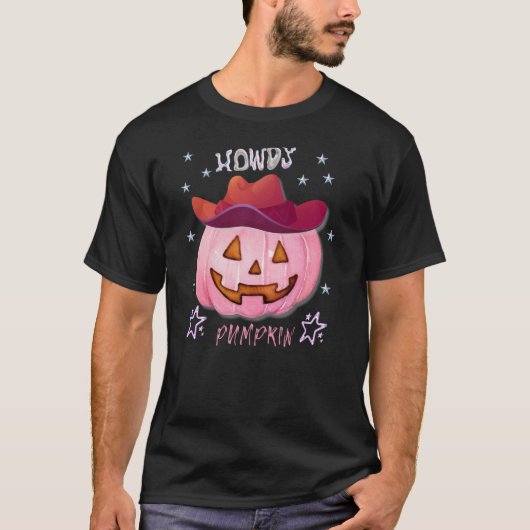 Howdy Pumpkin Y2K Design T-shirt (Voorkant)