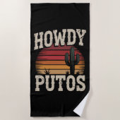 Howdy Putos Funny Cactus Retro  Strandlaken (Voorkant)