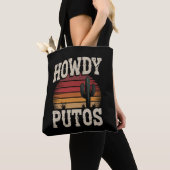 Howdy Putos Funny Cactus Retro  Tote Bag (Dichtbij)