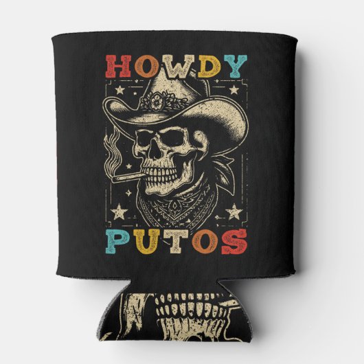 Howdy Putos Funny Skull Retro  Blikjeskoeler (Achterkant)
