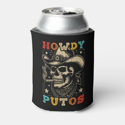 Howdy Putos Funny Skull Retro  Blikjeskoeler (Blikje Achterkant)
