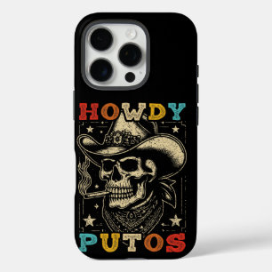 Howdy Putos Funny Skull Retro iPhone 16 Pro Hoesje