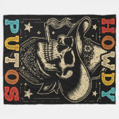 Howdy Putos Funny Skull Retro Fleece Deken (Voorkant (Horizontaal))
