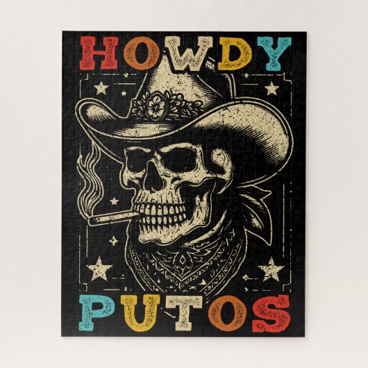 Howdy Putos Funny Skull Retro  Legpuzzel (Verticaal)