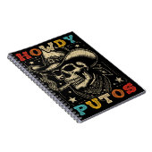 Howdy Putos Funny Skull Retro Notitieboek (Rechterzijde)