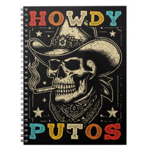 Howdy Putos Funny Skull Retro Notitieboek