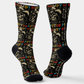 Howdy Putos Funny Skull Retro Sokken (Gebogen)