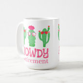 Howdy Retirement Funny Western Cactus Characters Koffiemok (Voorkant links)