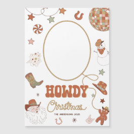 Howdy Retro Westerne Foto Kerst Magnetische Kaart