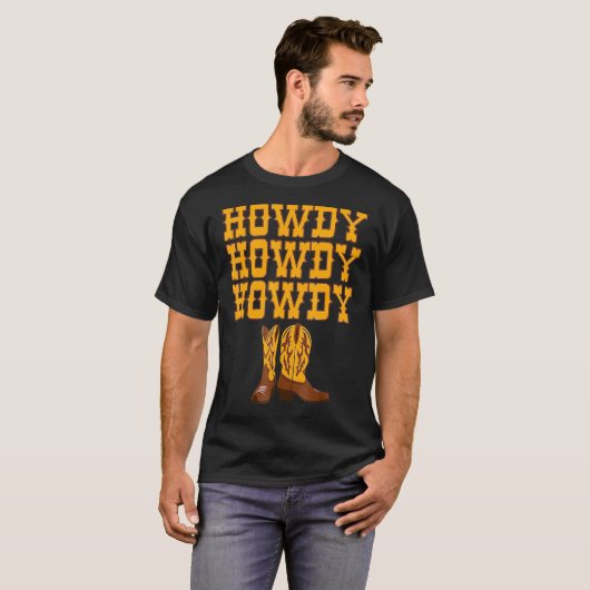 Howdy Rodeo Western Land Zuid Cowgirl 5 T-shirt (Voorkant volledig)