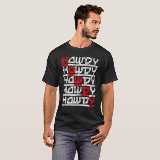 Howdy Rodeo Western Retro  land Zuid T-shirt (Voorkant volledig)