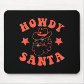 Howdy Santa Claus Retro Groovy Cowboy Western Chri Muismat (Voorkant)